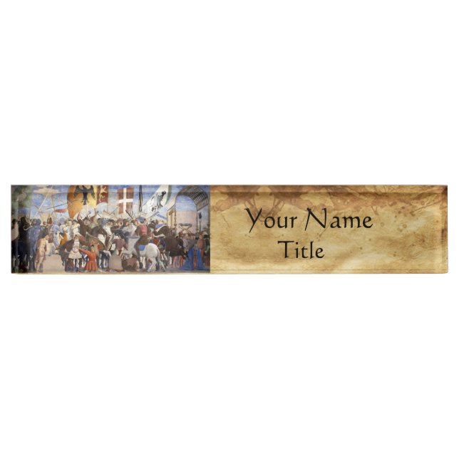 BATTLE OF HERACLIUS by Piero Della Francesca Name Plate (Front)