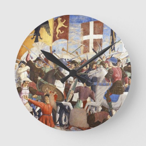 BATTLE OF HERACLIUS by Piero Della Francesca Round Clock