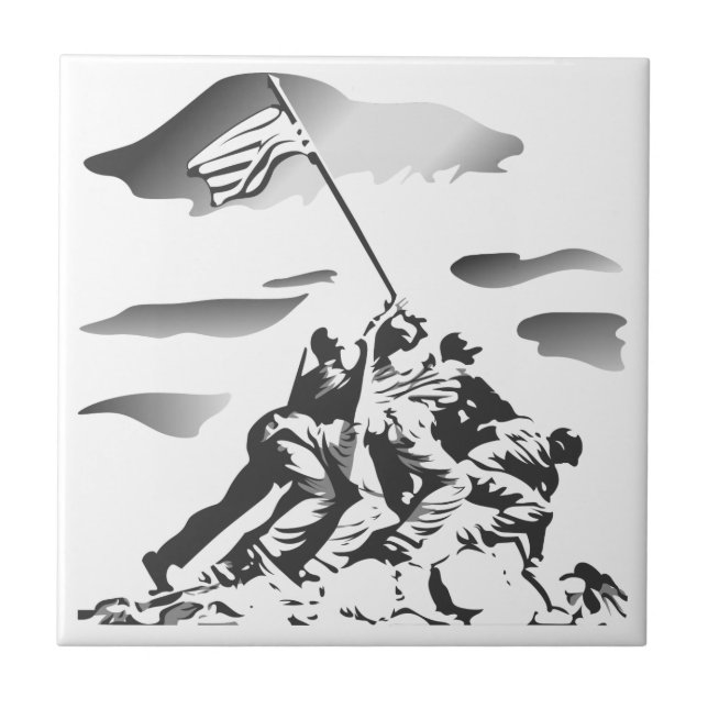Battle of Iwo Jima Ceramic Tile (Front)