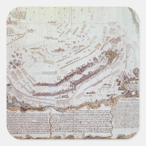 Battle of Kolin in Bohemia 18th August 1757 Square Sticker