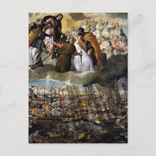 Battle of Lepanto by Paolo Veronese Postcard