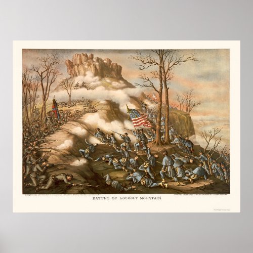 Battle of Lookout Mountain by Kurz  Allison 1863 Poster
