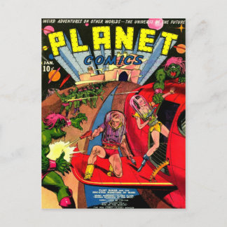 Battle of One Eye Space Monsters Postcard