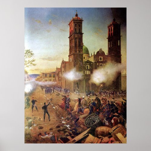 Battle of Puebla Mexican History Poster