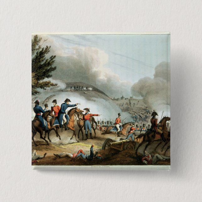 Battle of Salamanca,etched by J. Clarke Pinback Button (Front)