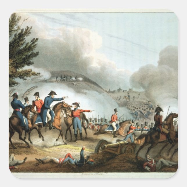 Battle of Salamanca,etched by J. Clarke Square Sticker (Front)