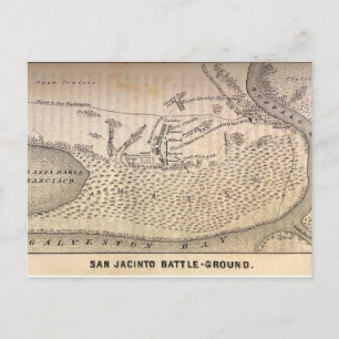 Battle of San Jacinto Map Postcard