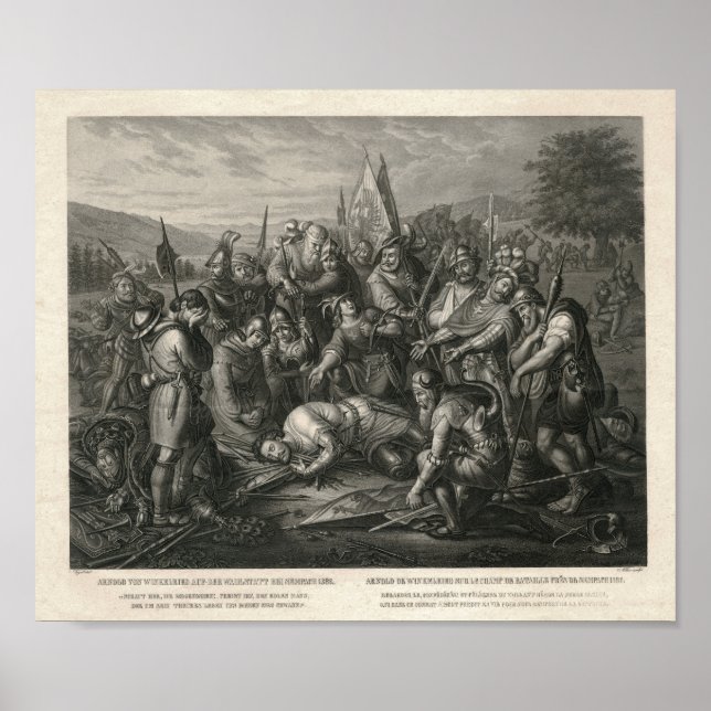 Battle of Sempach Heroic Swiss History Scene Poster (Front)