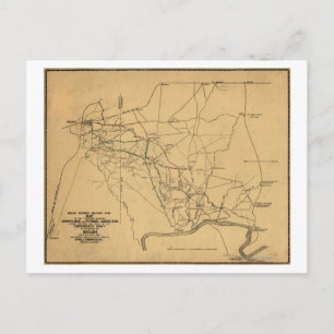 Battle of Shiloh - Civil War Panoramic Map 2 Postcard