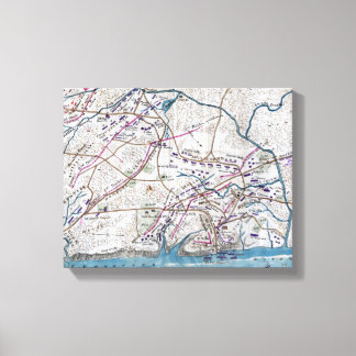 Battle of Shiloh - Civil War Panoramic Map 3 Canvas Print