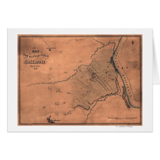 Battle of Shiloh - Civil War Panoramic Map 5 Cards (Front Horizontal)