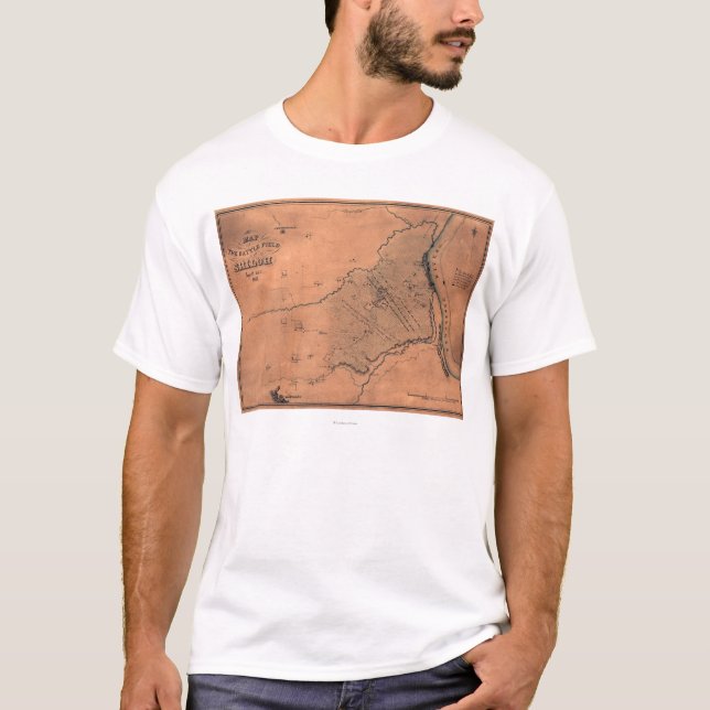 Battle of Shiloh - Civil War Panoramic Map 5 T-Shirt (Front)