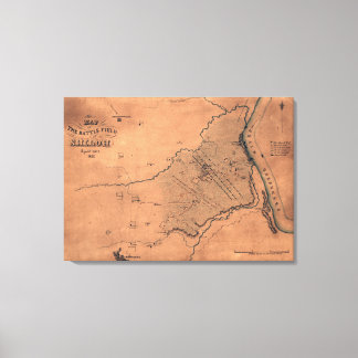 Battle of Shiloh - Civil War Panoramic Map Canvas Print