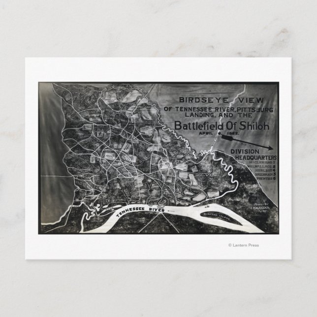 Battle of Shiloh - Civil War Panoramic Map Postcard (Front)