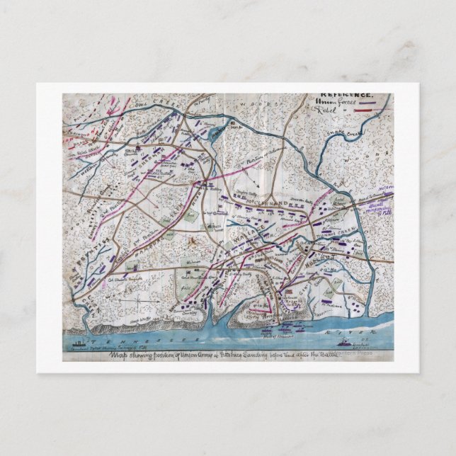 Battle of Shiloh - Civil War Panoramic Map Postcard (Front)