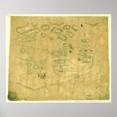 Battle of Short Hills Revolutionary War Map Poster