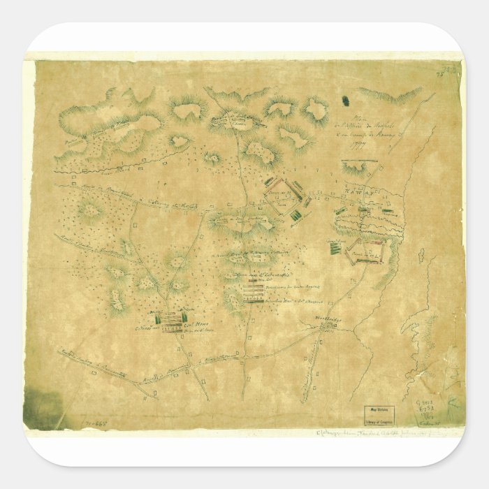 Battle of Short Hills Revolutionary War Map Stickers