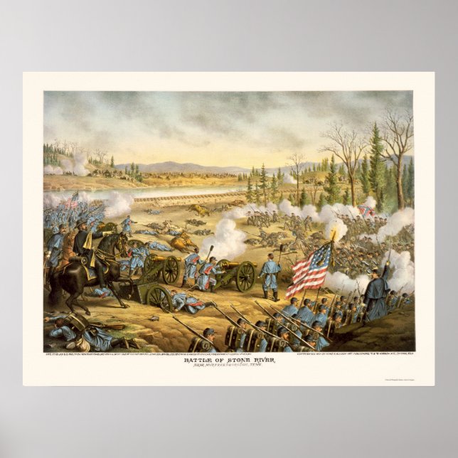 Battle of Stone River by Kurz and Allison 1891 Poster (Front)