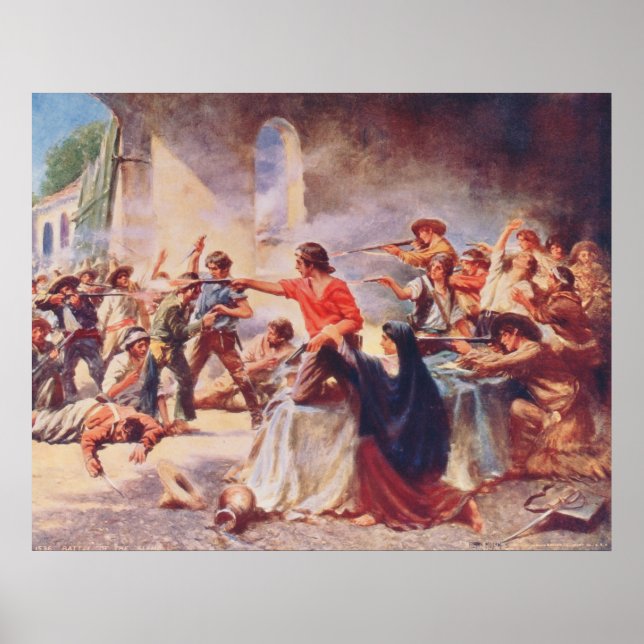 Battle of the Alamo by Percy Moran Poster (Front)