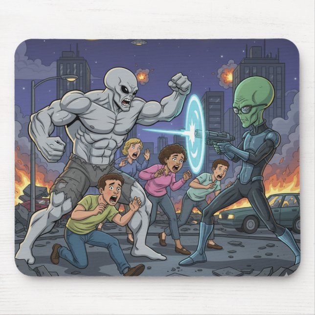 Battle of the Aliens — Earth’s Last Stand Mouse Pad (Front)