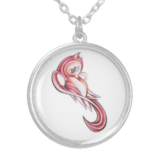 Battle of the Birds Necklace: Silver Plated Meduim Necklace