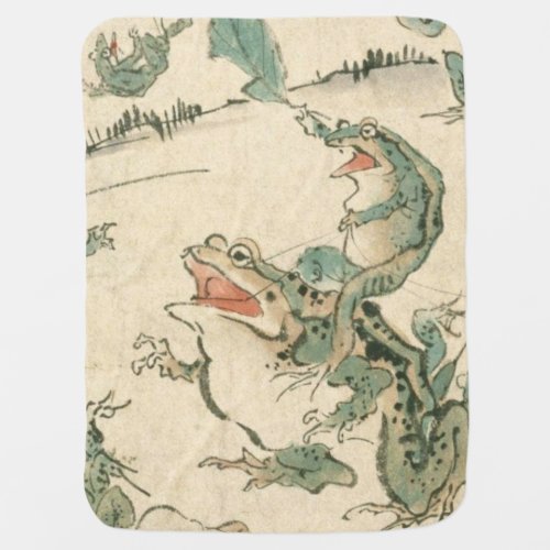 Battle Of The Frogs _ Kawanabe Kyosai Baby Blanket