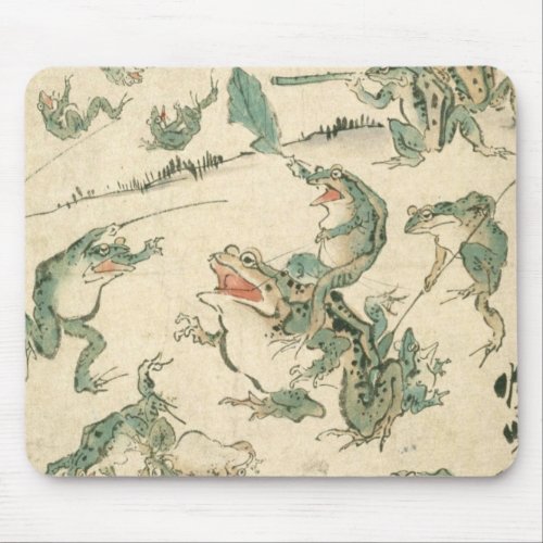 Battle Of The Frogs _ Kawanabe Kyosai Mouse Pad