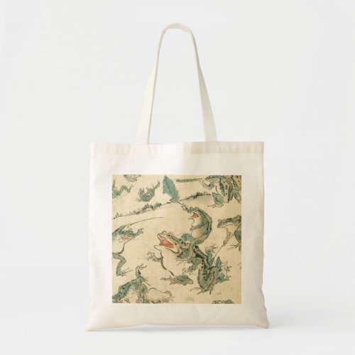 Battle Of The Frogs  Kawanabe Kyosai Tote Bag