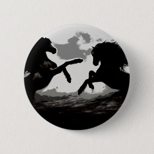 Battle of the Horses - Equine Art Button