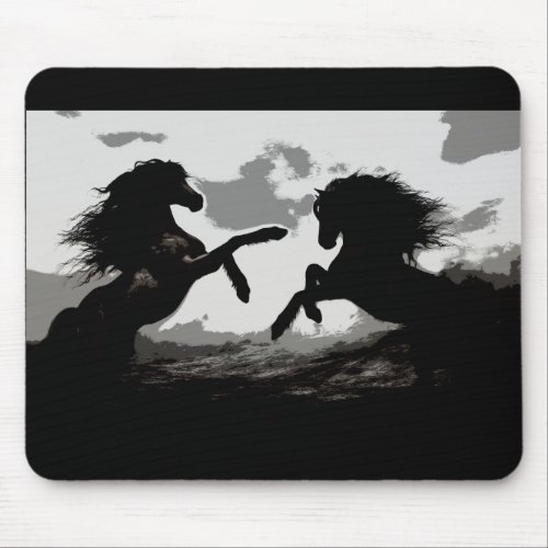 Battle of the Horses _ Equine Art Mouse Pad