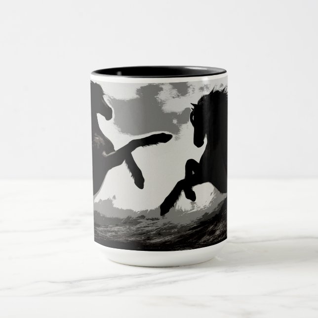 Battle of the Horses - Equine Art Mug (Center)