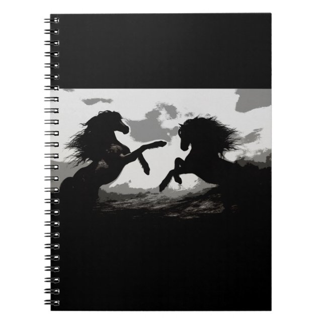 Battle of the Horses - Equine Art Notebook (Front)