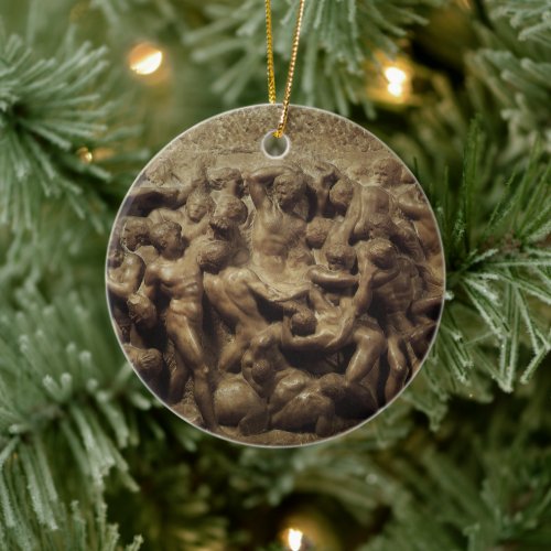 Battle of the Lapiths and Centaurs by Michelangelo Ceramic Ornament