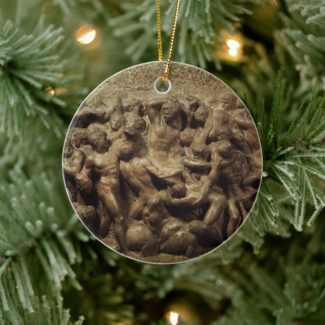 Battle of the Lapiths and Centaurs by Michelangelo Ceramic Ornament (Tree)