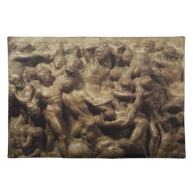 Battle of the Lapiths and Centaurs by Michelangelo Cloth Placemat (Front)