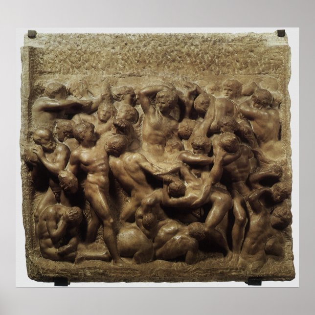 Battle of the Lapiths and Centaurs by Michelangelo Poster (Front)