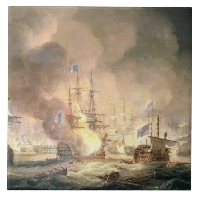 Battle of the Nile, 1st August 1798 at 10pm, 1834 Tile (Front)