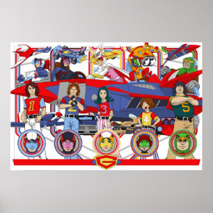 Battle of the Planets Gatchman G force vintage co Poster