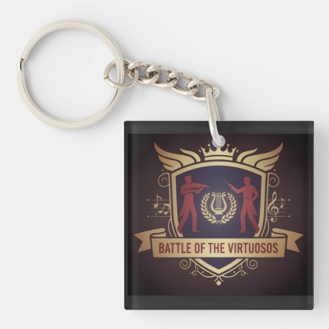 Battle Of The Virtuosos Black and White Keychain (Front)