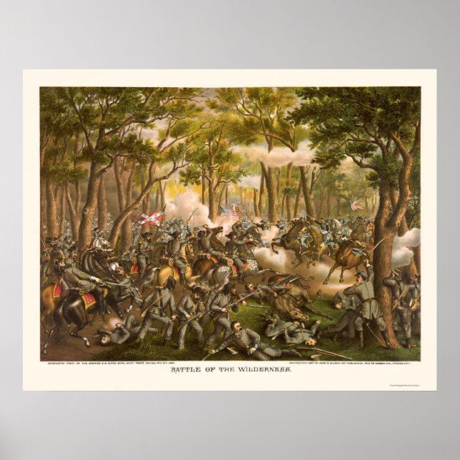Battle of the Wilderness by Kurz and Allison 1864 Poster (Front)
