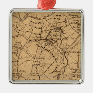 Battle of the Wilderness - Civil War Panoramic 2 Metal Ornament