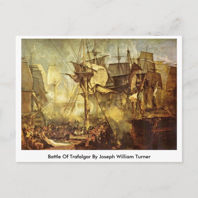 Battle Of Trafalgar By Joseph William Turner Postcard (Front)