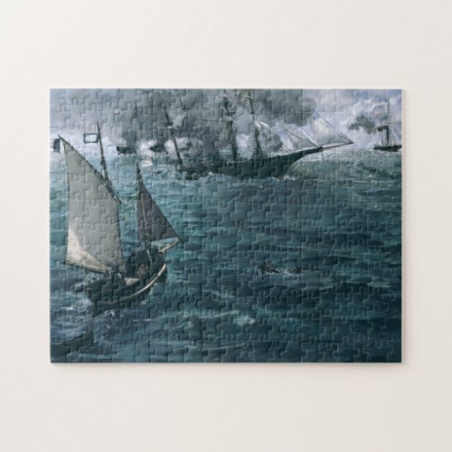 Battle of USS Kearsarge and CSS Alabama by Manet Jigsaw Puzzle