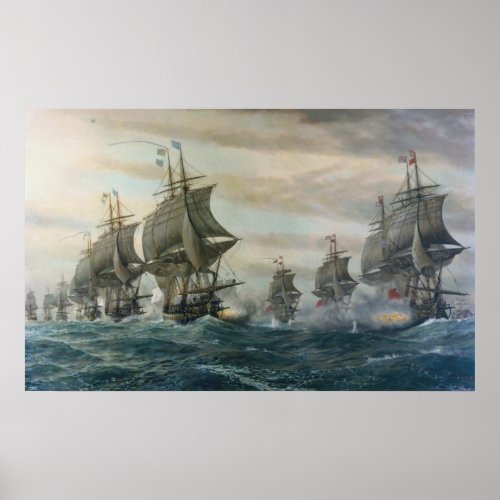 Battle of Virginia Capes Canvas Poster