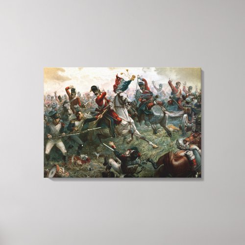 Battle of Waterloo 18th June 1815 1898 colour l Canvas Print