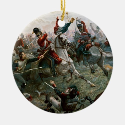 Battle of Waterloo 18th June 1815 1898 colour l Ceramic Ornament