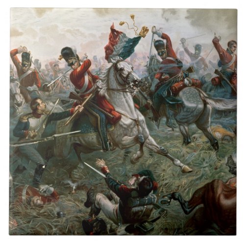 Battle of Waterloo 18th June 1815 1898 colour l Ceramic Tile