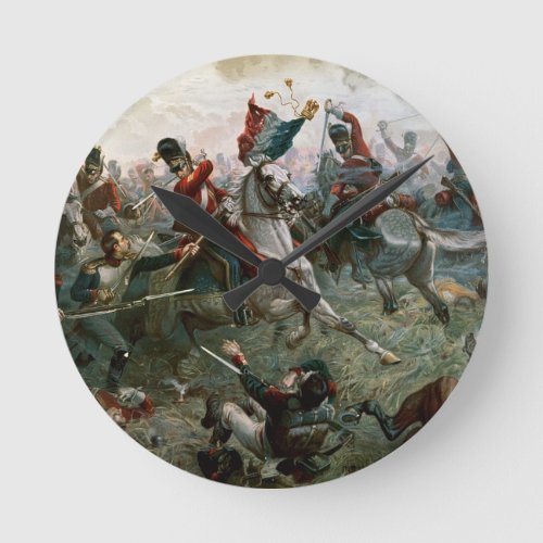 Battle of Waterloo 18th June 1815 1898 colour l Round Clock