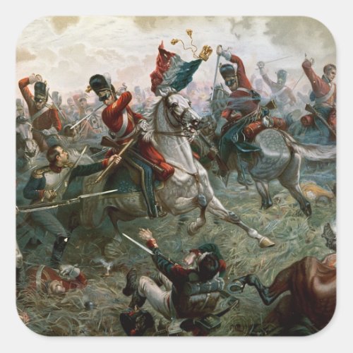 Battle of Waterloo 18th June 1815 1898 colour l Square Sticker