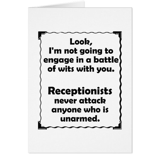 Battle of Wits Receptionist Cards (Front)